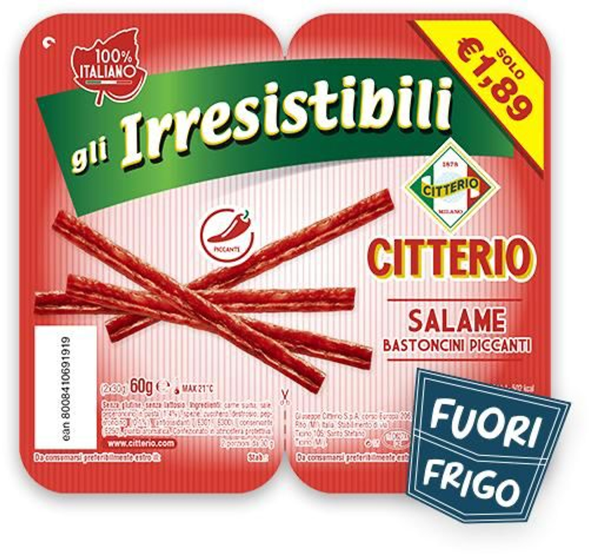 Cuts picante g Bastoncini | Citterio salami 60