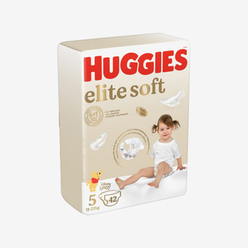 Huggies Elite Soft 5 diapers (12-22 kg) 42 pcs, Distributes, diapers